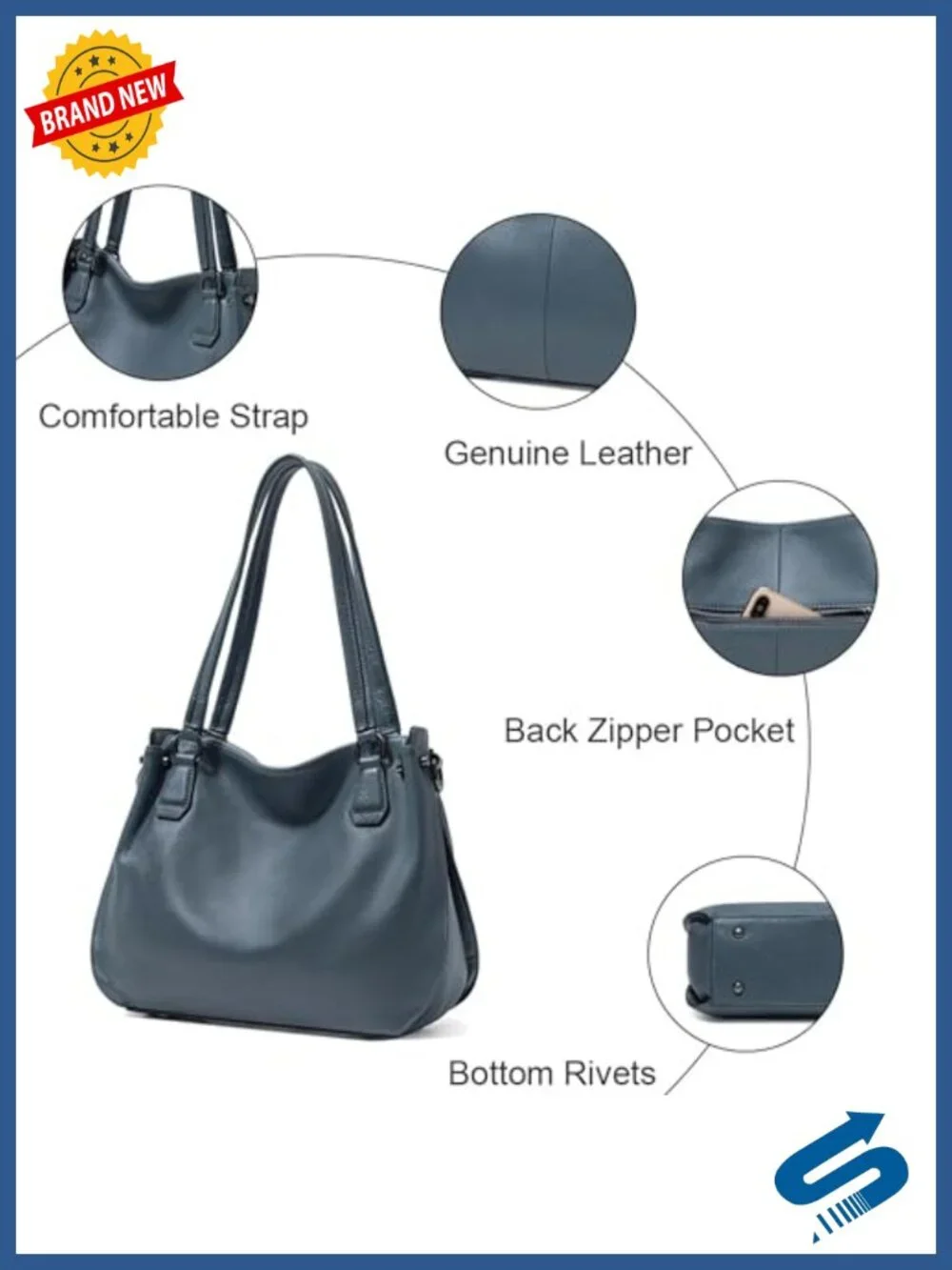 Genuine Leather Hobo Bag Crossbody Shoulder Satchel Handbag
